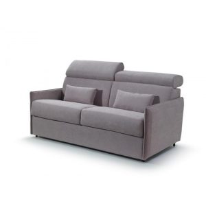 Canapé convertible avec têtières SYLVANO - Taupe