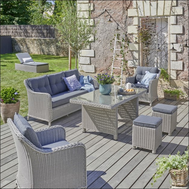 Salon de jardin Sienne Ecloz 7 places avis clients terrasse